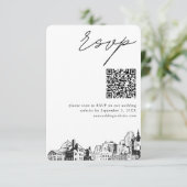 Carte D'accompagnement St Paul Mariage Moderne RSVP QR Code (Debout devant)