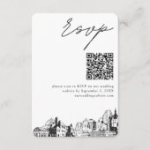 Carte D'accompagnement St Paul Mariage Moderne RSVP QR Code (Devant)