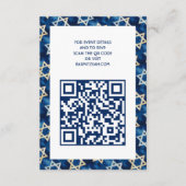 Carte D'accompagnement Star de David Aquarelle QR Code Barre de Bat mitzv (Devant)