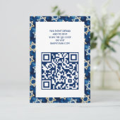 Carte D'accompagnement Star de David Aquarelle QR Code Barre de Bat mitzv (Debout devant)