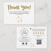 Carte D'accompagnement *~* STAR Rose - Logo MERCI QR AP8 Review (Devant / Derrière)