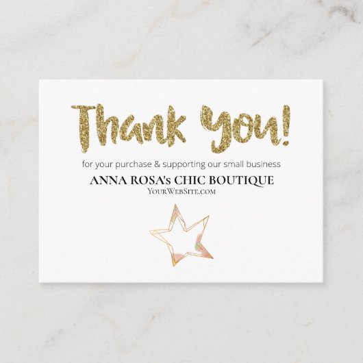 Carte D'accompagnement *~* STAR Rose - Logo MERCI QR AP8 Review (Devant)