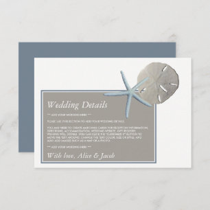 Carte D'accompagnement Starfish and Sand Dollar - Beach Wedding Detail