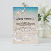 Carte D'accompagnement Starfish Beach Mariage Mesures de sécurité (Debout devant)