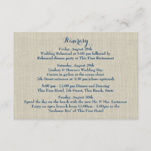 Carte D'accompagnement Starfish Blue Hydrangea Mariage Intinéraire