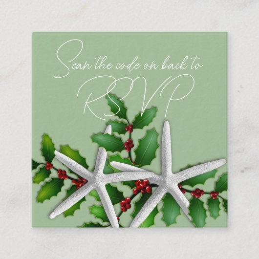 Carte D'accompagnement Starfish Christmas QR code RSVP (Devant)
