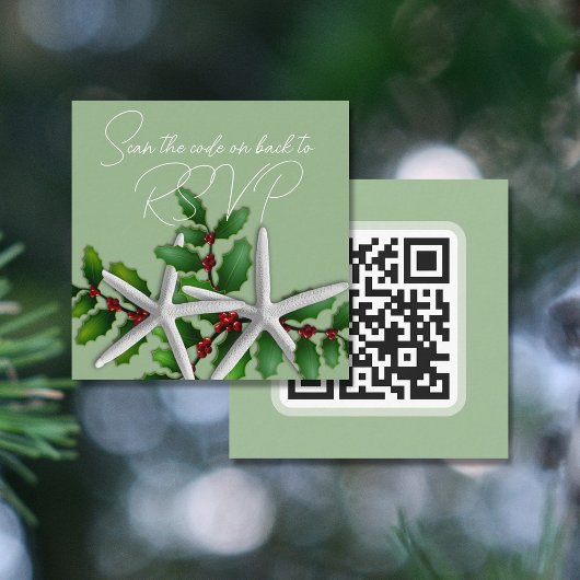 Carte D'accompagnement Starfish Christmas QR code RSVP