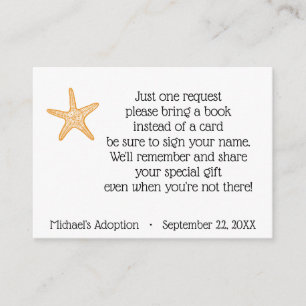 Carte D'accompagnement Starfish Story Adoption Party Demande de livre