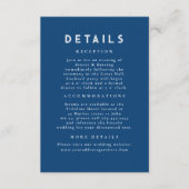 Carte D'accompagnement Starry Night Celestial Blue Détails du Mariage (Devant)