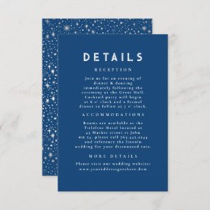 Carte D'accompagnement Starry Night Celestial Blue Détails du Mariage