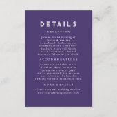 Carte D'accompagnement Starry Night Celestial Purple Détails du Mariage (Devant)