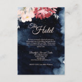 Carte D'accompagnement Starry Night Floral Mariage Hébergement (Devant)