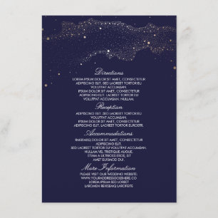 Carte D'accompagnement Starry Night Marine et Gold Mariage Information