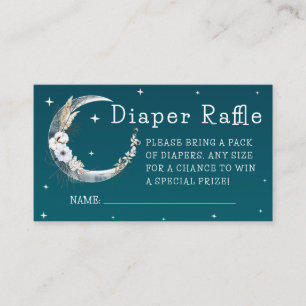 Carte D'accompagnement Starry Night Navy Boho Pampas Grass Diaper Raffin