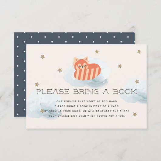 Carte D'accompagnement Stars & Clouds Red Panda S'il vous plaît apporter (Devant / Derrière)