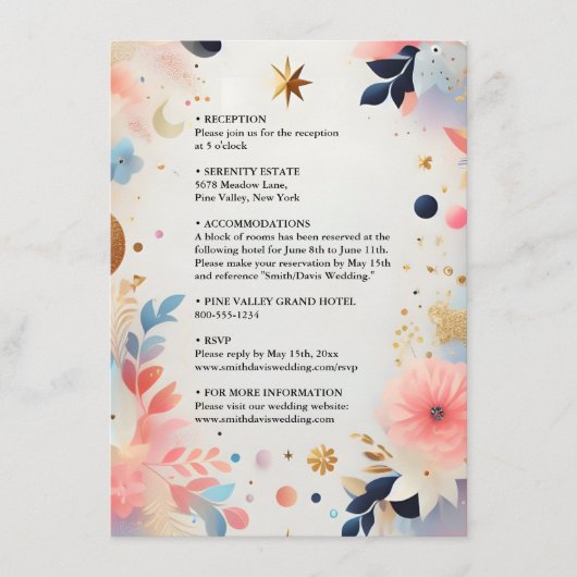 Carte D'accompagnement Stars Glam Bright Pastel Ombre Mariage Parties sci (Devant)