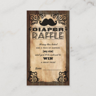 Carte D'accompagnement Steampunk Look Baby Boy Diaper Raffle Ticket