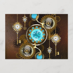 Carte D'accompagnement Steampunk Rusty Background