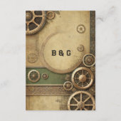 Carte D'accompagnement Steampunk Victorian Gearwork Mariage (Dos)