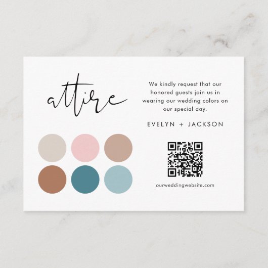 Carte D'accompagnement STELLA Invest Attire & QR Code Mariage Website (Devant)