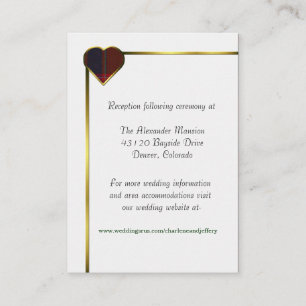 Carte D'accompagnement Stewart Red Plaid Coeur Mariage Boîtier