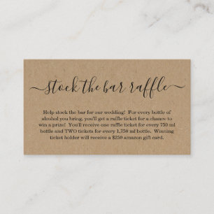 Carte D'accompagnement Stock de la Barre Raffle Card Bridal Shower Invita