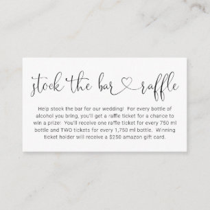 Carte D'accompagnement Stock de la Barre Raffle Card Bridal Shower Invita