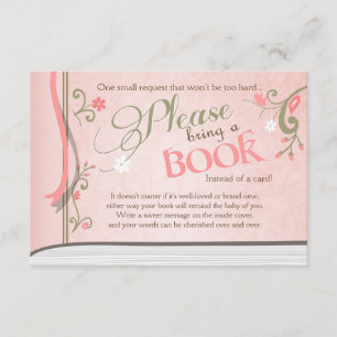 Carte D'accompagnement Storybook Apportez un livre Vintage Rose et Gold G