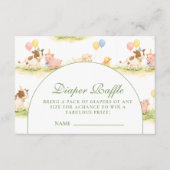 Carte D'accompagnement Storybook Farm Animals Pastel Diapper Raffle (Devant)