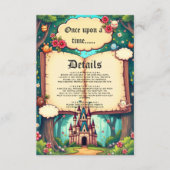 Carte D'accompagnement Storybook Forest Woodland Castle Fairytale Wedding (Devant)