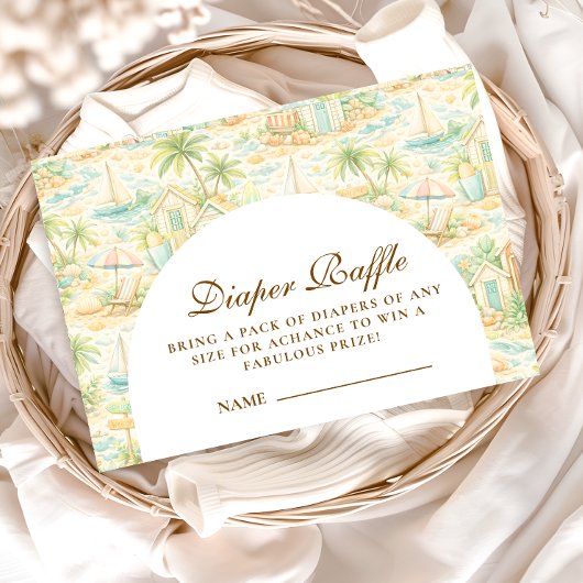 Carte D'accompagnement Storybook Tropical Animals Diapper Raffle