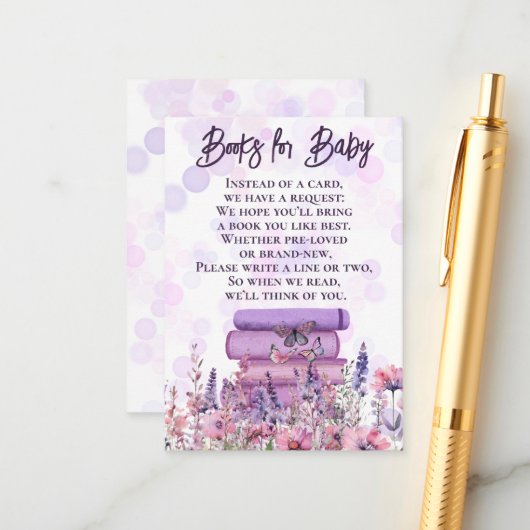 Carte D'accompagnement Storybook Wildflowers Butterflies Books for Baby (Devant/Arrière en situation)