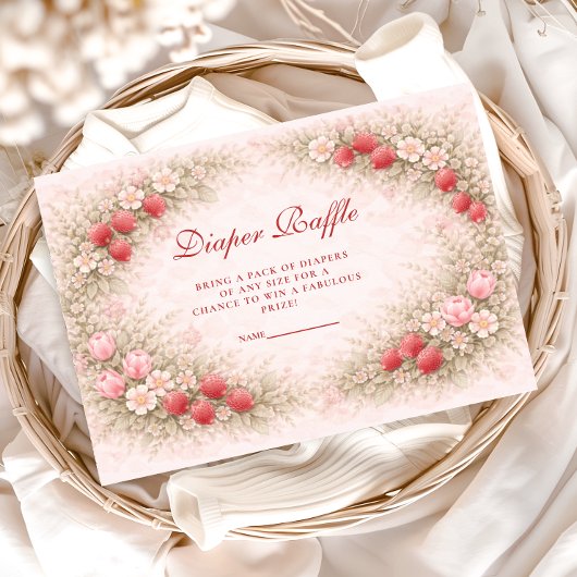 Carte D'accompagnement Strawberry Berry Sweet Diapper Raffle