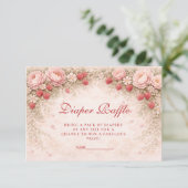 Carte D'accompagnement Strawberry Blush Floral Diapper Raffle (Debout devant)