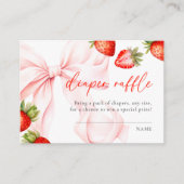 Carte D'accompagnement Strawberry Bow Baby Shower Diaper Raffle (Devant)