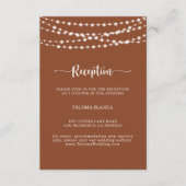 Carte D'accompagnement String Lights Terracotta Mariage Réception (Devant)