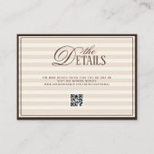 Carte D'accompagnement Striped Old Money Wedding QR code Details (Devant)