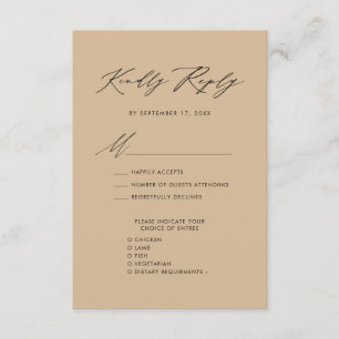 Carte D'accompagnement Style Beige moderne Élégant Script Mariage simple 