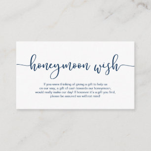 Carte D'accompagnement Style bleu marine moderne, Mariage lune de miel so