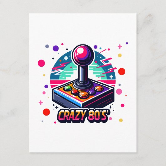 Carte D'accompagnement style crazy années 80 old school (Devant)