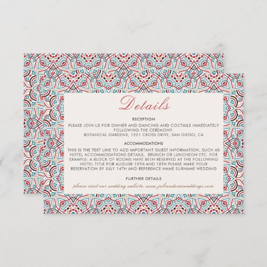 Carte D'accompagnement Style géométrique Étincelles Mariage métallique en (Devant / Derrière)