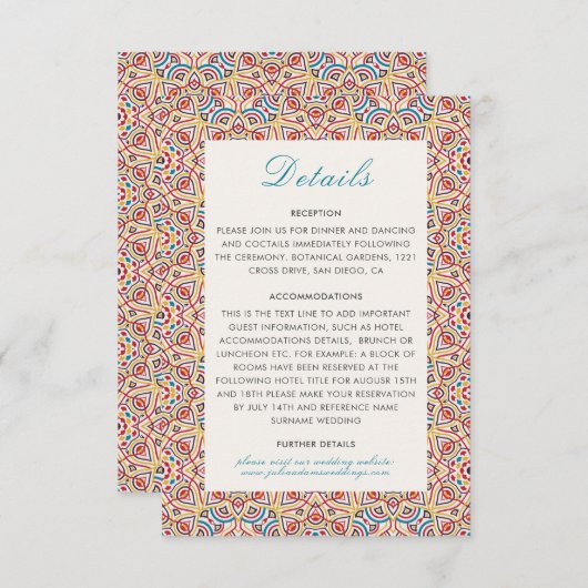 Carte D'accompagnement Style géométrique Étincelles Mariage métallique en (Devant / Derrière)