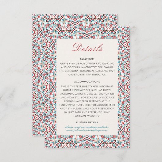 Carte D'accompagnement Style géométrique Étincelles Mariage métallique en (Devant / Derrière)