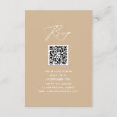Carte D'accompagnement Style moderne Beige Élégant Script Simple QR Weddi (Devant)