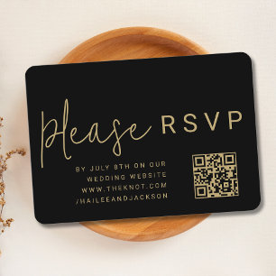 Carte D'accompagnement Style moderne minimaliste simple QR Code RSVP