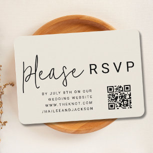 Carte D'accompagnement Style moderne minimaliste simple QR Code RSVP