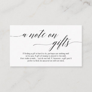 Carte D'accompagnement Style moderne noir, Une note de cadeaux