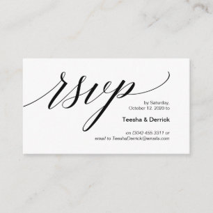 Carte D'accompagnement Style noir moderne, mariage RSVP