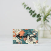 Carte D'accompagnement Style rétro floral merci (Debout devant)