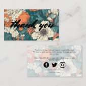 Carte D'accompagnement Style rétro floral merci (Devant / Derrière)